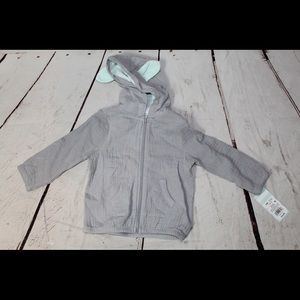 Baby Light Grey Hooded Sweater jacket Cotton